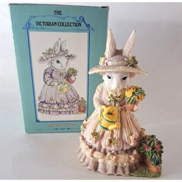 Vintage Bunny Rabbit Figure 1994 Victorian Collection Gwendolen Easter 6" - Picture 1 of 5